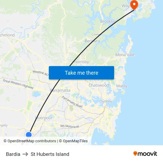 Bardia to St Huberts Island map
