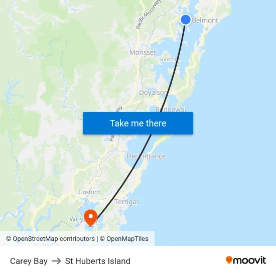 Carey Bay to St Huberts Island map