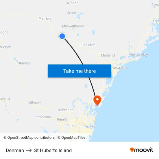 Denman to St Huberts Island map