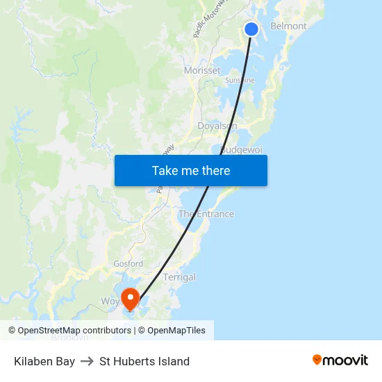 Kilaben Bay to St Huberts Island map