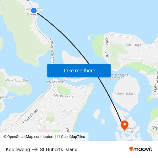 Koolewong to St Huberts Island map