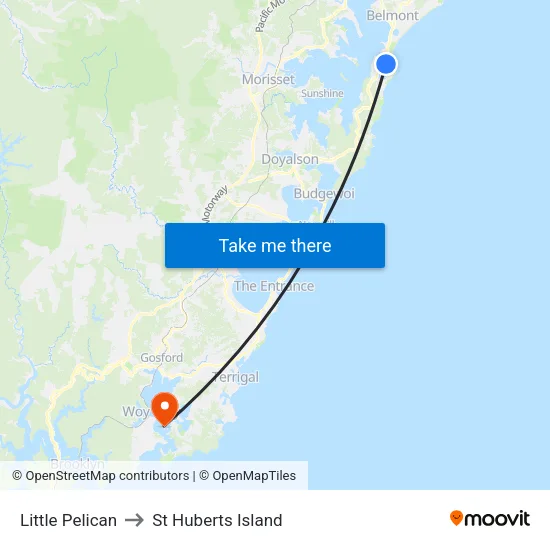 Little Pelican to St Huberts Island map