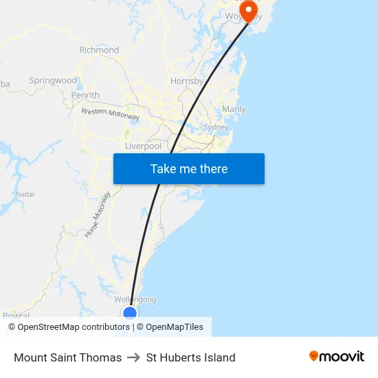 Mount Saint Thomas to St Huberts Island map