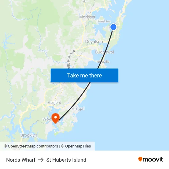 Nords Wharf to St Huberts Island map