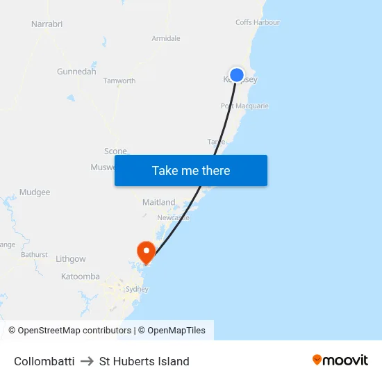 Collombatti to St Huberts Island map