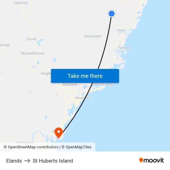 Elands to St Huberts Island map