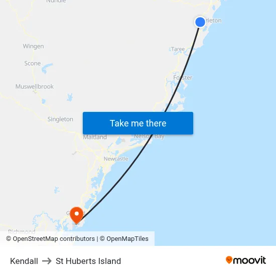 Kendall to St Huberts Island map