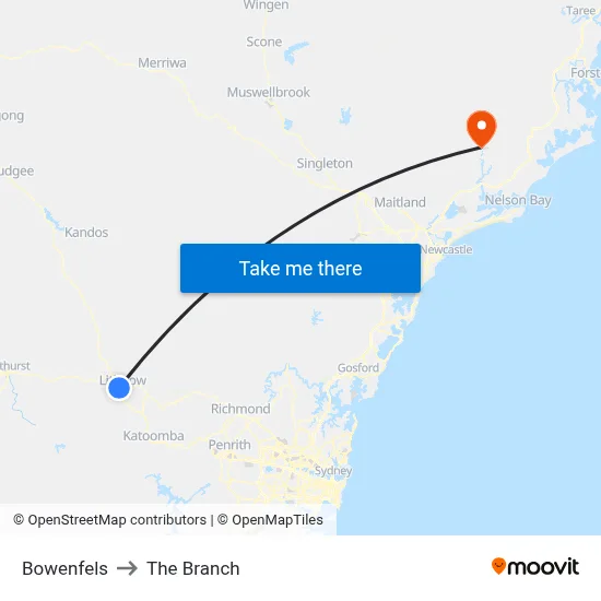 Bowenfels to The Branch map