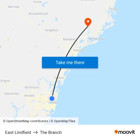 East Lindfield to The Branch map