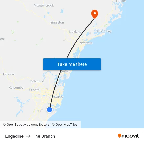 Engadine to The Branch map