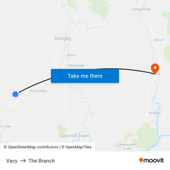 Vacy to The Branch map