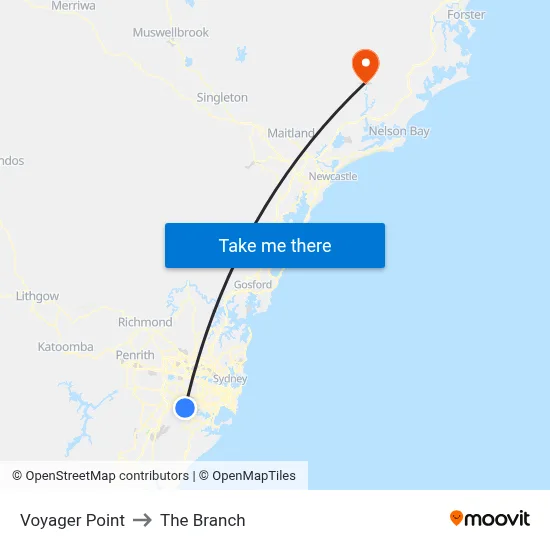 Voyager Point to The Branch map