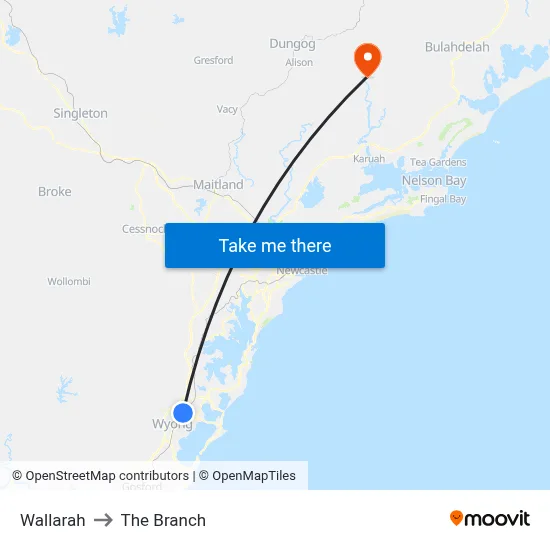 Wallarah to The Branch map