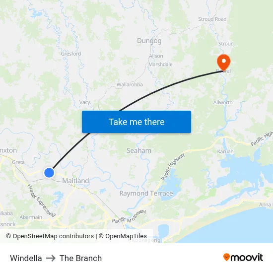 Windella to The Branch map