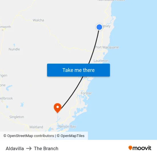 Aldavilla to The Branch map