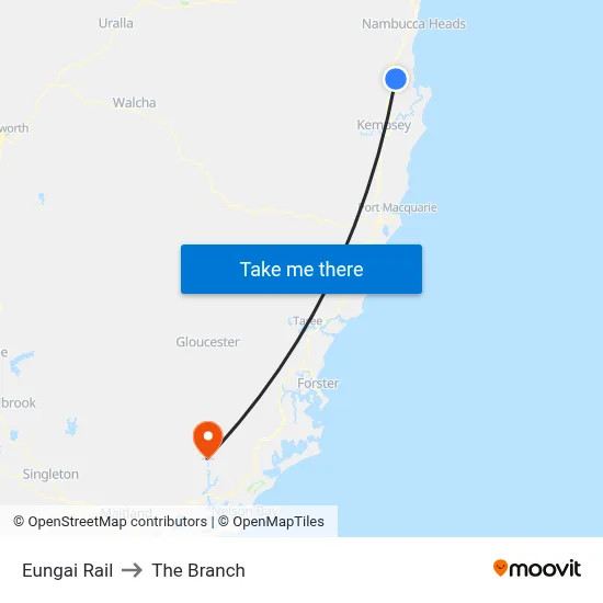 Eungai Rail to The Branch map