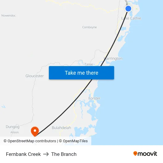 Fernbank Creek to The Branch map
