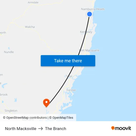 North Macksville to The Branch map