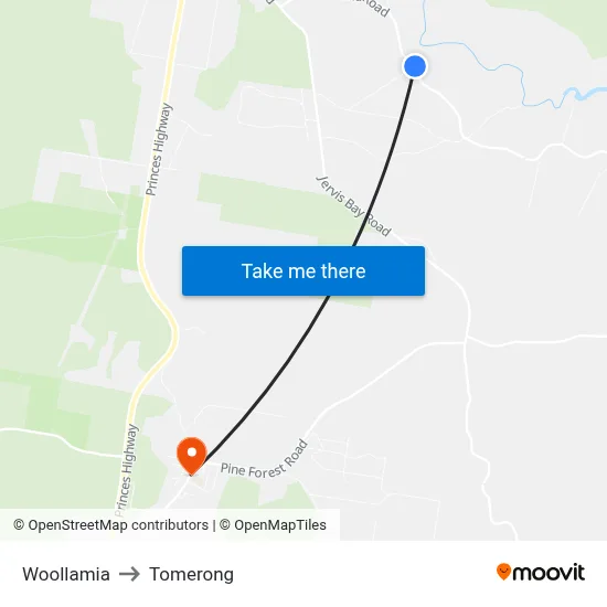Woollamia to Tomerong map