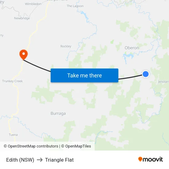 Edith (NSW) to Triangle Flat map