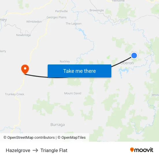 Hazelgrove to Triangle Flat map