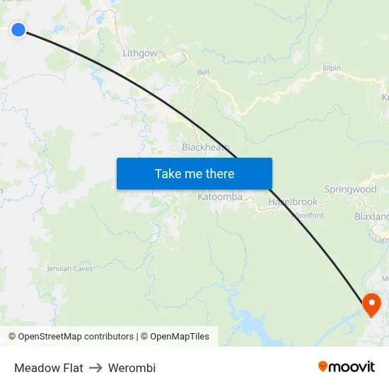 Meadow Flat to Werombi map