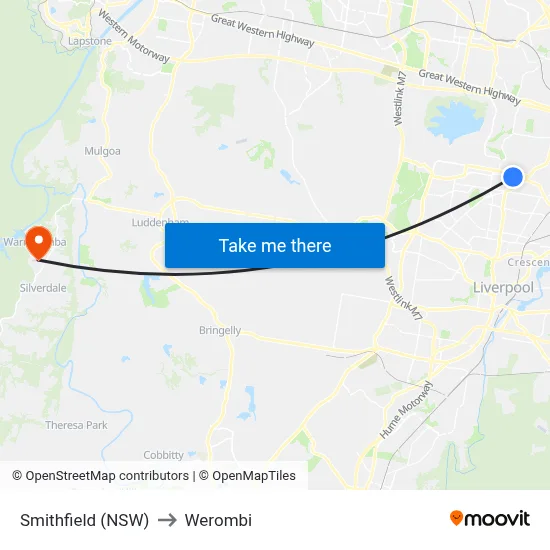 Smithfield (NSW) to Werombi map