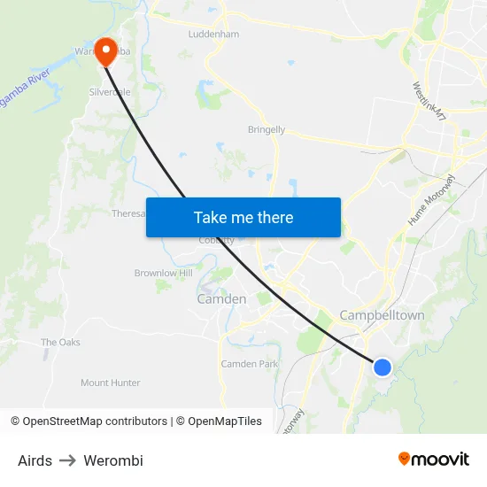 Airds to Werombi map