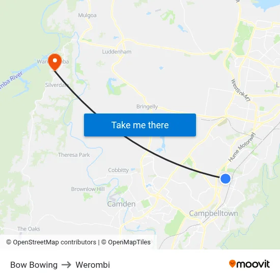 Bow Bowing to Werombi map