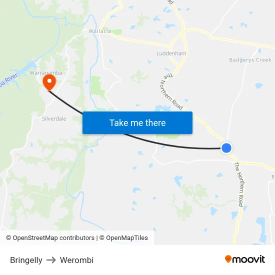 Bringelly to Werombi map