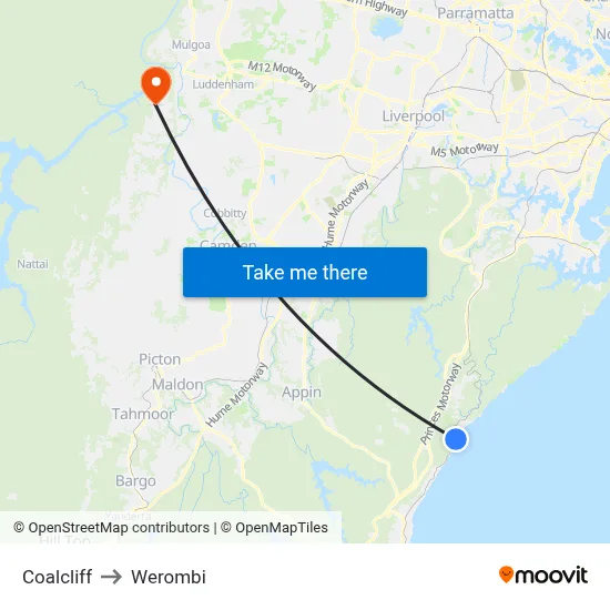 Coalcliff to Werombi map