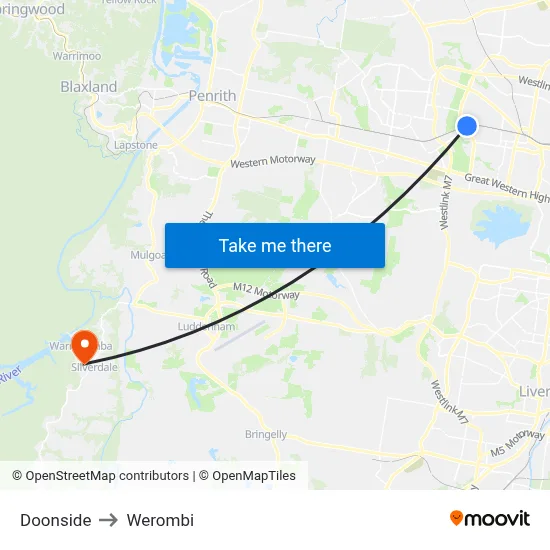 Doonside to Werombi map