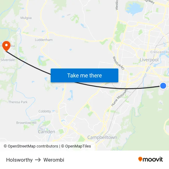 Holsworthy to Werombi map