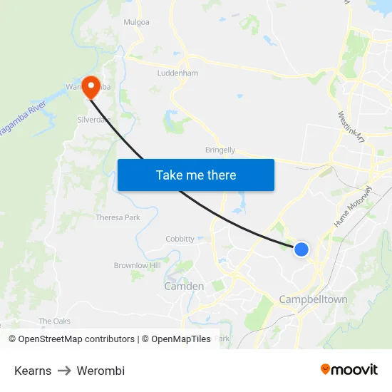 Kearns to Werombi map