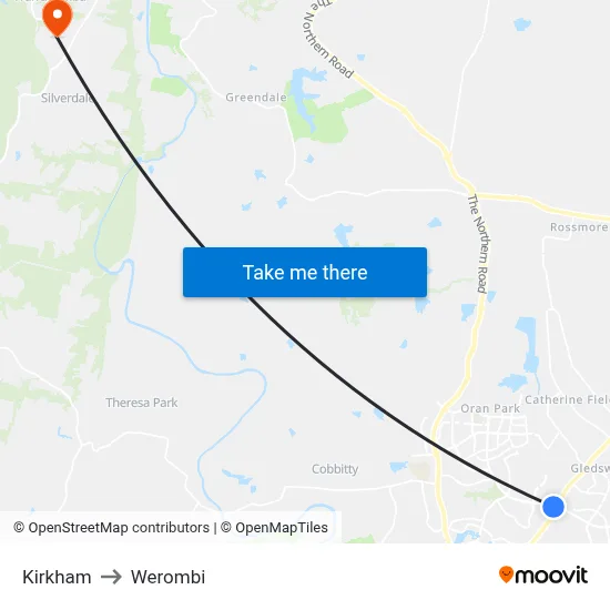 Kirkham to Werombi map