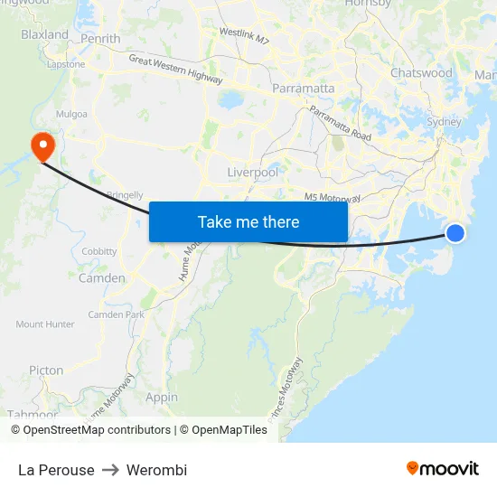 La Perouse to Werombi map
