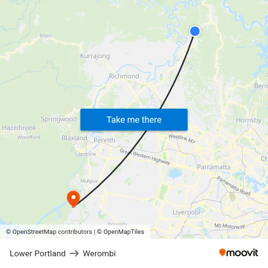 Lower Portland to Werombi map