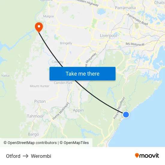 Otford to Werombi map