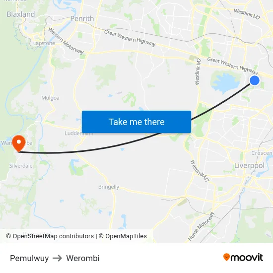 Pemulwuy to Werombi map
