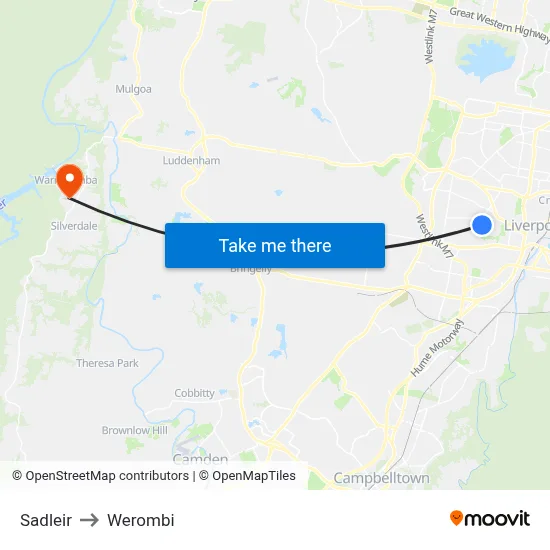 Sadleir to Werombi map