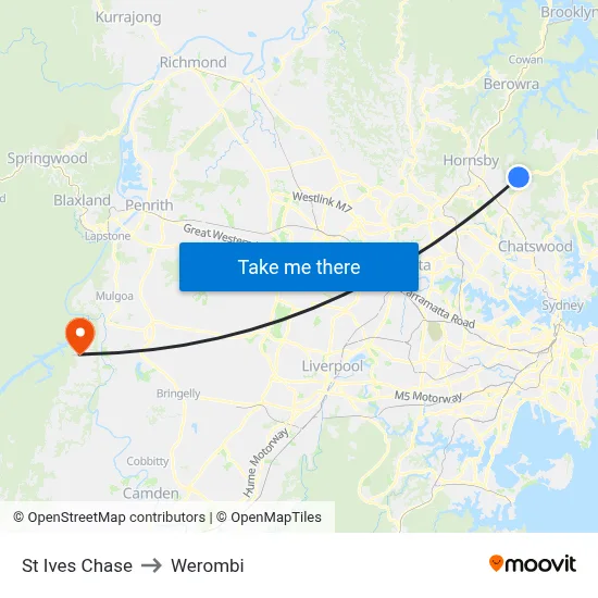 St Ives Chase to Werombi map