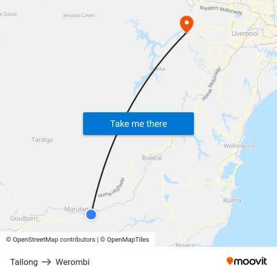 Tallong to Werombi map