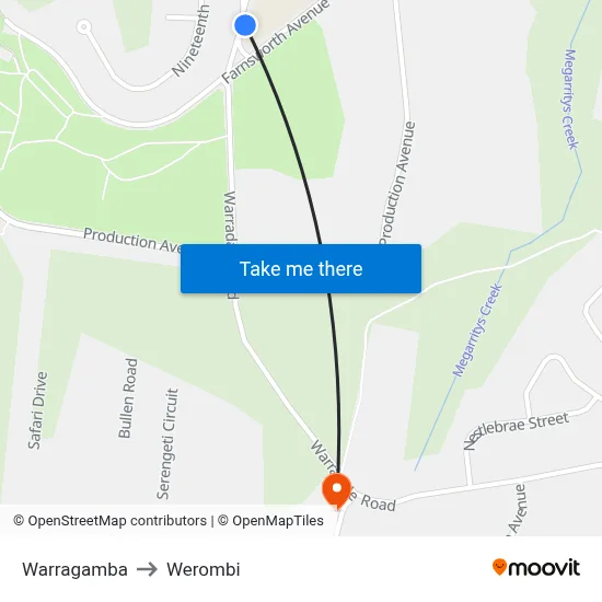 Warragamba to Werombi map