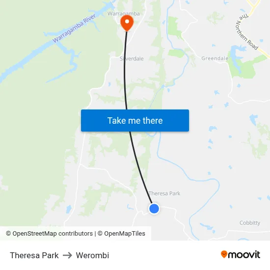 Theresa Park to Werombi map