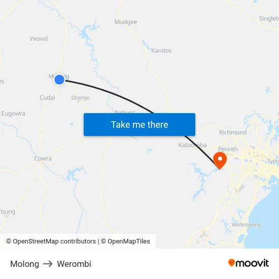Molong to Werombi map