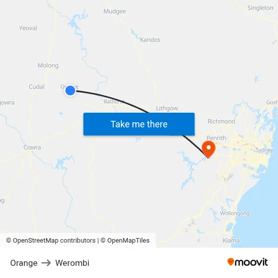 Orange to Werombi map