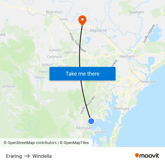 Eraring to Windella map