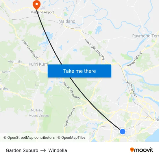 Garden Suburb to Windella map
