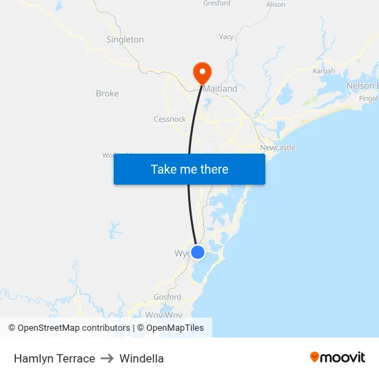Hamlyn Terrace to Windella map