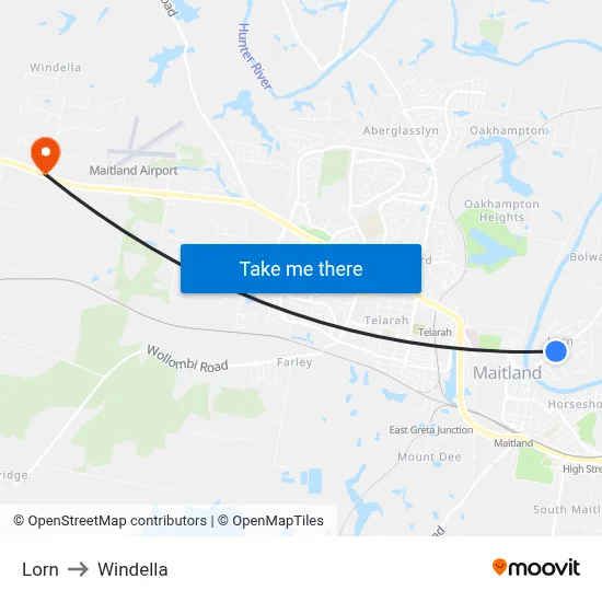 Lorn to Windella map